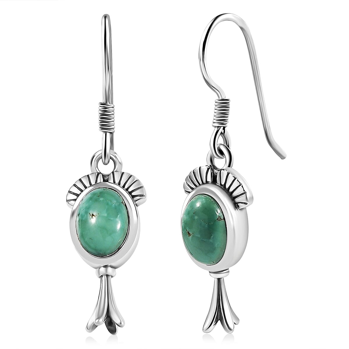 D'Joy Artisan Crafted Tahoe Nevada Turquoise 2.70 ctw Earrings in Sterling Silver