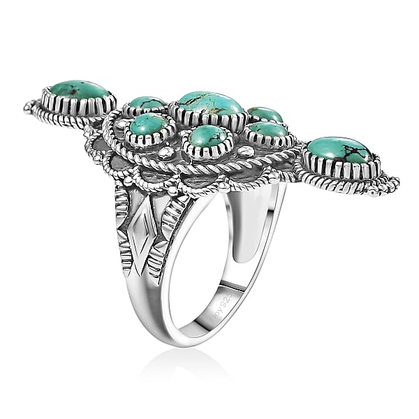 D'Joy Artisan Crafted Tahoe Nevada Turquoise 4.25 Ctw Ring In Sterling Silver