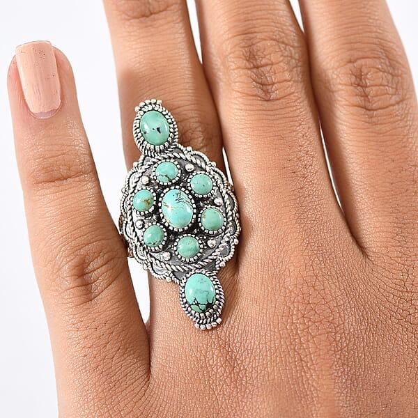 D'Joy Artisan Crafted Tahoe Nevada Turquoise 4.25 Ctw Ring In Sterling Silver