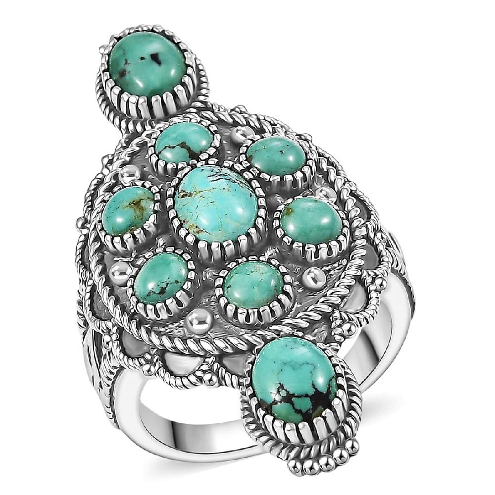 D'Joy Artisan Crafted Tahoe Nevada Turquoise 4.25 ctw Ring in Sterling Silver