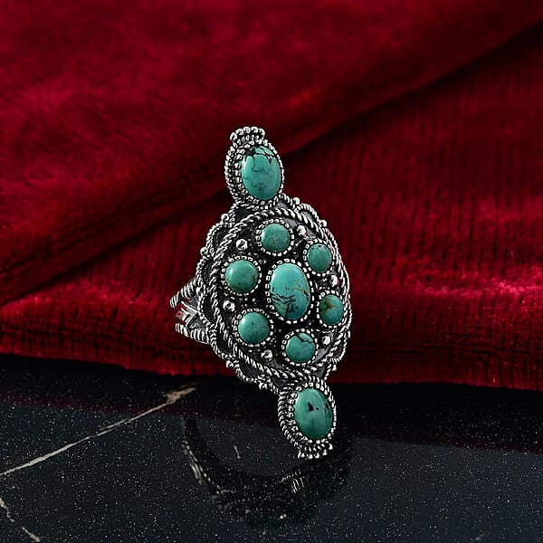 D'Joy Artisan Crafted Tahoe Nevada Turquoise 4.25 Ctw Ring In Sterling Silver