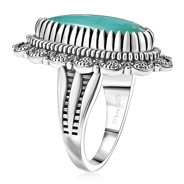 D'Joy Artisan Crafted Tahoe Nevada Turquoise 5.60 Ctw Ring In Sterling Silver