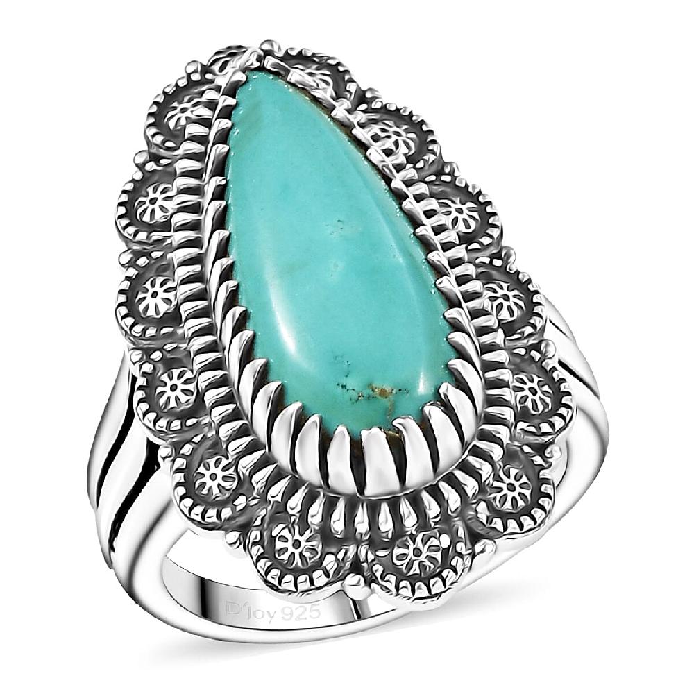 D'Joy Artisan Crafted Tahoe Nevada Turquoise 5.60 ctw Ring in Sterling Silver