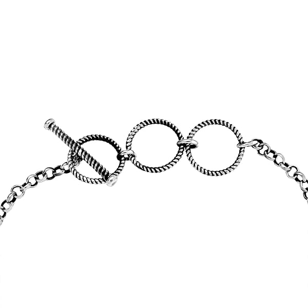 D'Joy Artisan Crafted Whispering Web Turquoise 6.10 Ctw Concho Bracelet In Sterling Silver (6.50-8.0In)