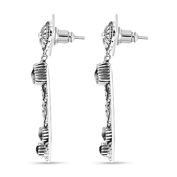 D'Joy Artisan Crafted White Buffalo 4.50 Ctw Earrings In Sterling Silver