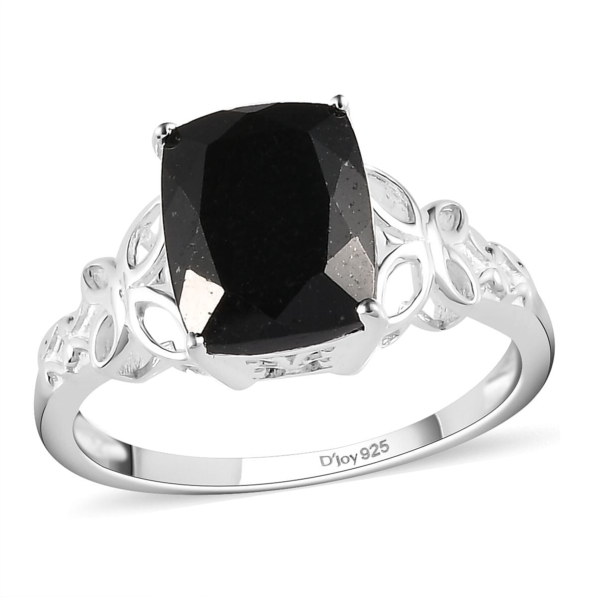 D'Joy Australian Black Tourmaline 3.50 ctw Solitaire Ring in Sterling Silver