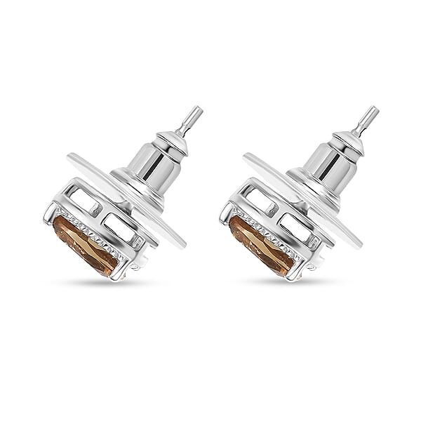 D'Joy Autumn Alexite 1.30 Ctw Stud Earrings In Platinum Over Sterling Silver