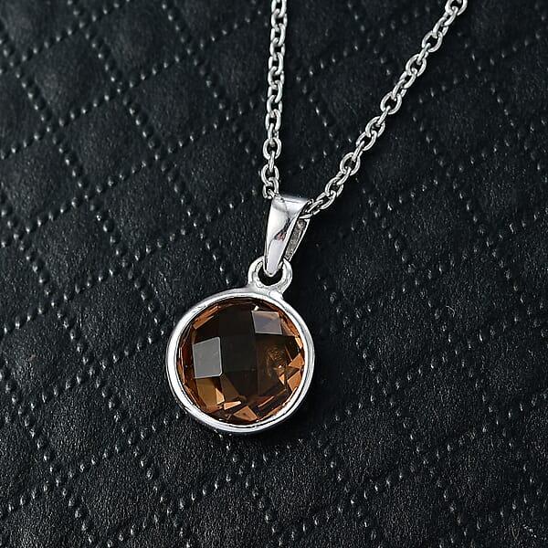 D'Joy Autumn Alexite 3.75 Ctw Pendant Necklace In Platinum Over Sterling Silver 20 Inches