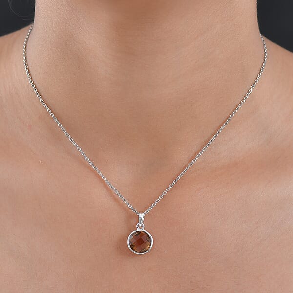 D'Joy Autumn Alexite 3.75 Ctw Pendant Necklace In Platinum Over Sterling Silver 20 Inches