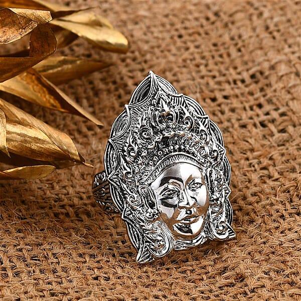 D'Joy Bali Goddess Princess Ring In Sterling Silver 13.75 Grams