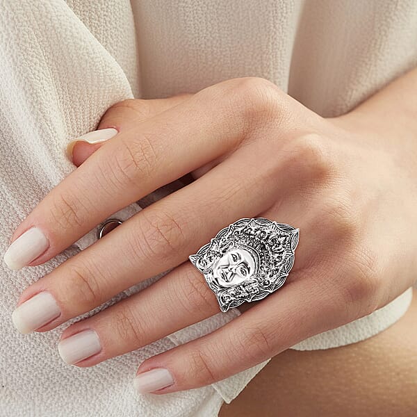 D'Joy Bali Goddess Princess Ring In Sterling Silver 13.75 Grams