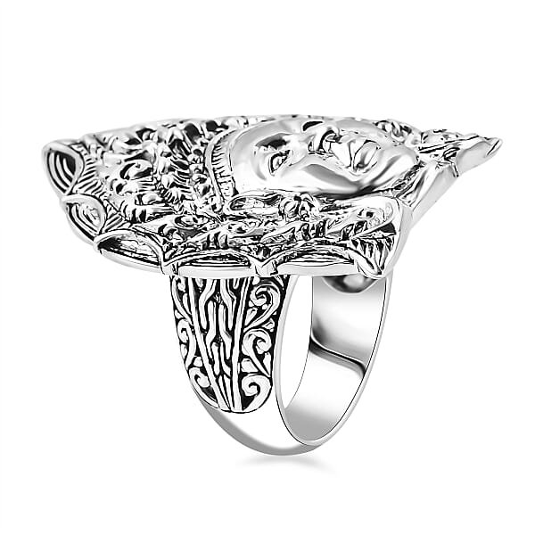 D'Joy Bali Goddess Princess Ring In Sterling Silver 13.75 Grams