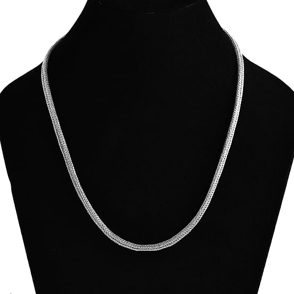 D'Joy Bali Legacy Double Row Tulang Naga With Butterfly Necklace In Sterling Silver 34.50 Grams 20 Inches