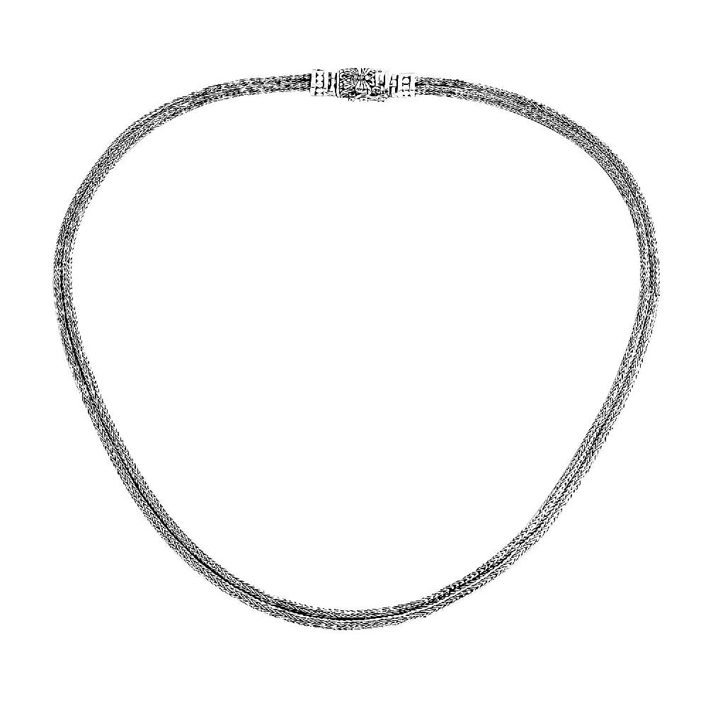 D'Joy Bali Legacy Double Row Tulang Naga with Butterfly Necklace in Sterling Silver 34.50 Grams 20 Inches