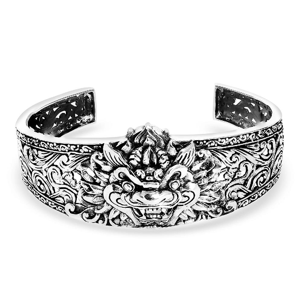 D'Joy Bali Legacy Sterling Silver Pixiu Cuff Bracelet (7.25 In) 32.35 Grams