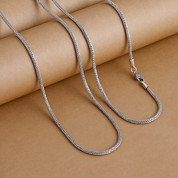 D'Joy Bali Legacy Tulang Naga Chain Necklace In Sterling Silver 29.15 Grams 36 Inches