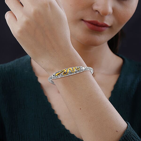 D'Joy Bali Legacy Tulang Naga Chain With Snake Bracelet In 22K Vermeil YG Over And Sterling Silver (6.50 In) 20.85 Grams