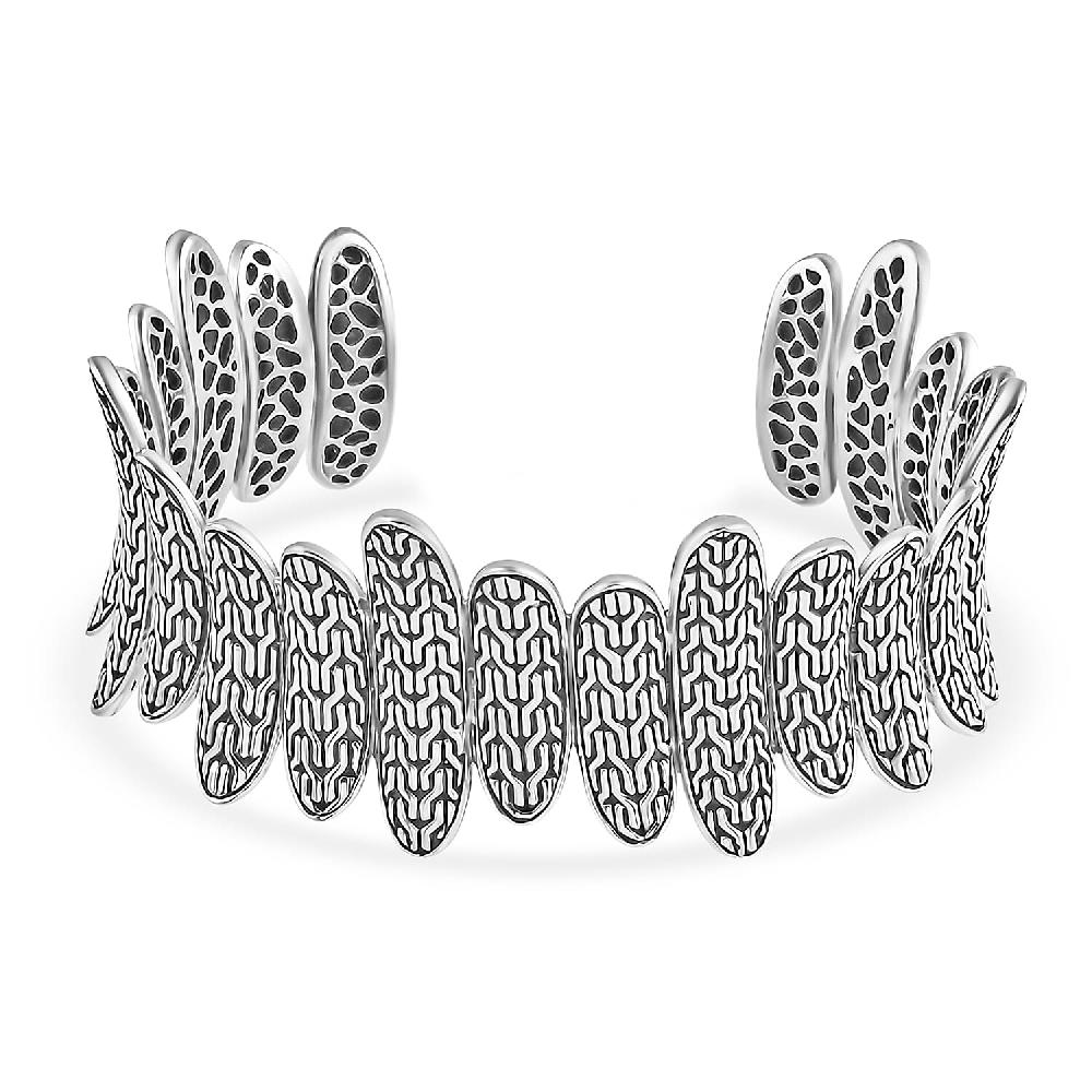 D'Joy Bali Legacy Tulang Naga Cuff Bracelet in Sterling Silver (6.5 In) 40.65 Grams