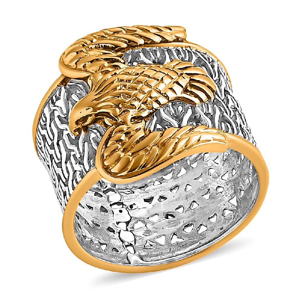 D'Joy Bali Legacy Tulang Naga Eagle Ring in 22K Vermeil YG Over and Sterling Silver 6.15 Grams