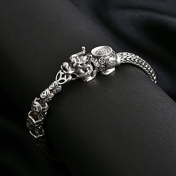 D'Joy Bali Legacy Tulangnaga Chain Pixiu Bracelet In Sterling Silver (7.25 In) 30.40 Grams
