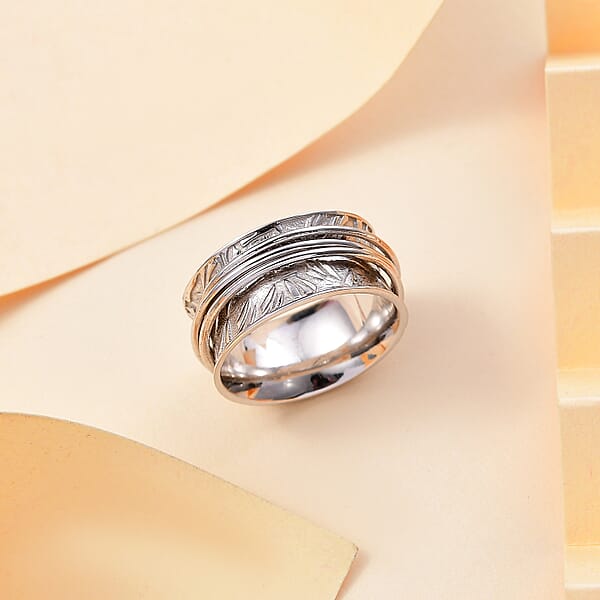 D'Joy Band Ring In Platinum Over Sterling Silver (6.55 Grams)