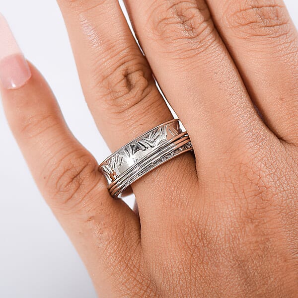 D'Joy Band Ring In Platinum Over Sterling Silver (6.55 Grams)