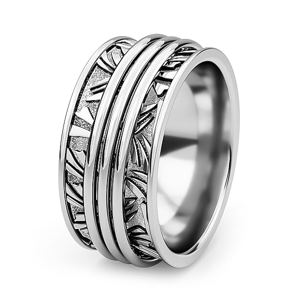 D'Joy Band Ring In Platinum Over Sterling Silver (6.55 Grams)