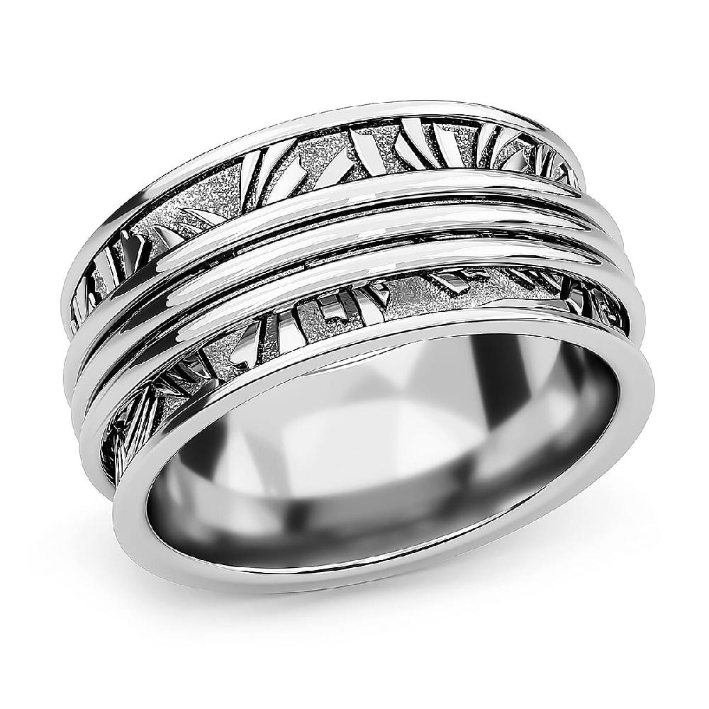D'Joy Band Ring in Platinum Over Sterling Silver (6.55 Grams)