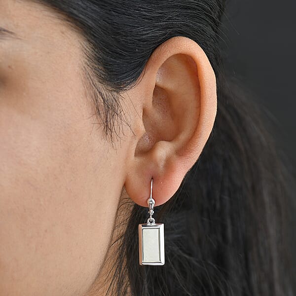 D'Joy Bar Earrings In Rhodium Over Sterling Silver 3 Grams (Del. In 10-12 Days)