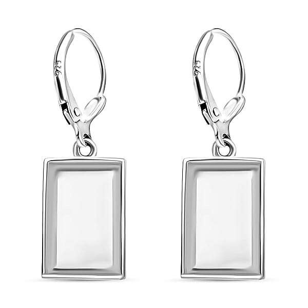 D'Joy Bar Earrings In Rhodium Over Sterling Silver 3 Grams (Del. In 10-12 Days)