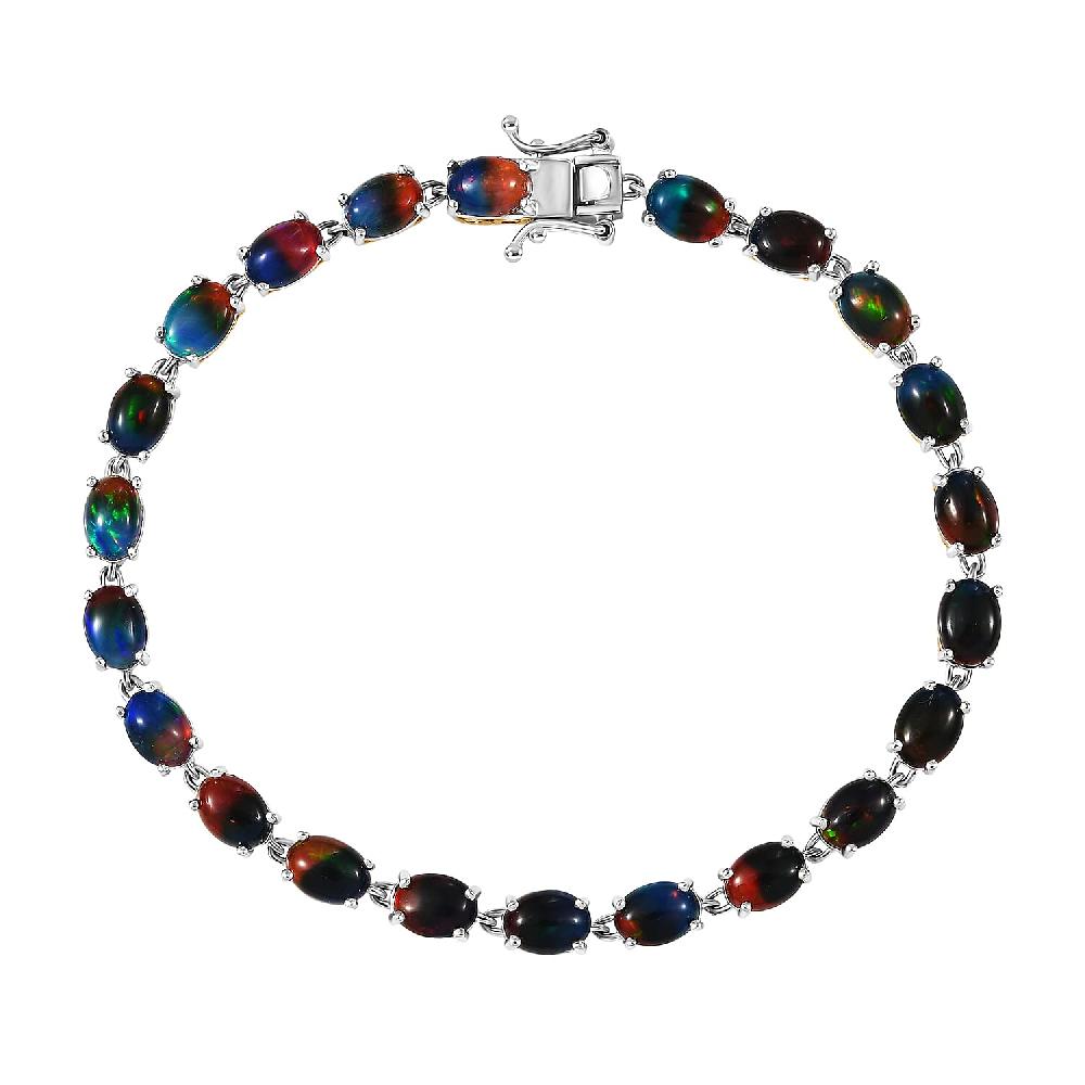 D'Joy Bi Color Ethiopian Opal 11.50 ctw Cosmic Light Bracelet in 18K Vermeil YG and Rhodium Over Sterling Silver (8.00 In)