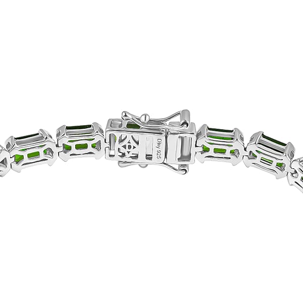 D'Joy Chrome Diopside Bracelet In Rhodium Over Sterling Silver 13.25 Ctw (7.25 Inches) (Del. In 5-7 Days)
