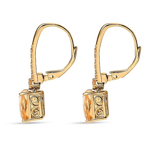 D'Joy Citrine Earrings In 18K Vermeil YG Over Sterling Silver 4.50 Ctw (Brazilian)