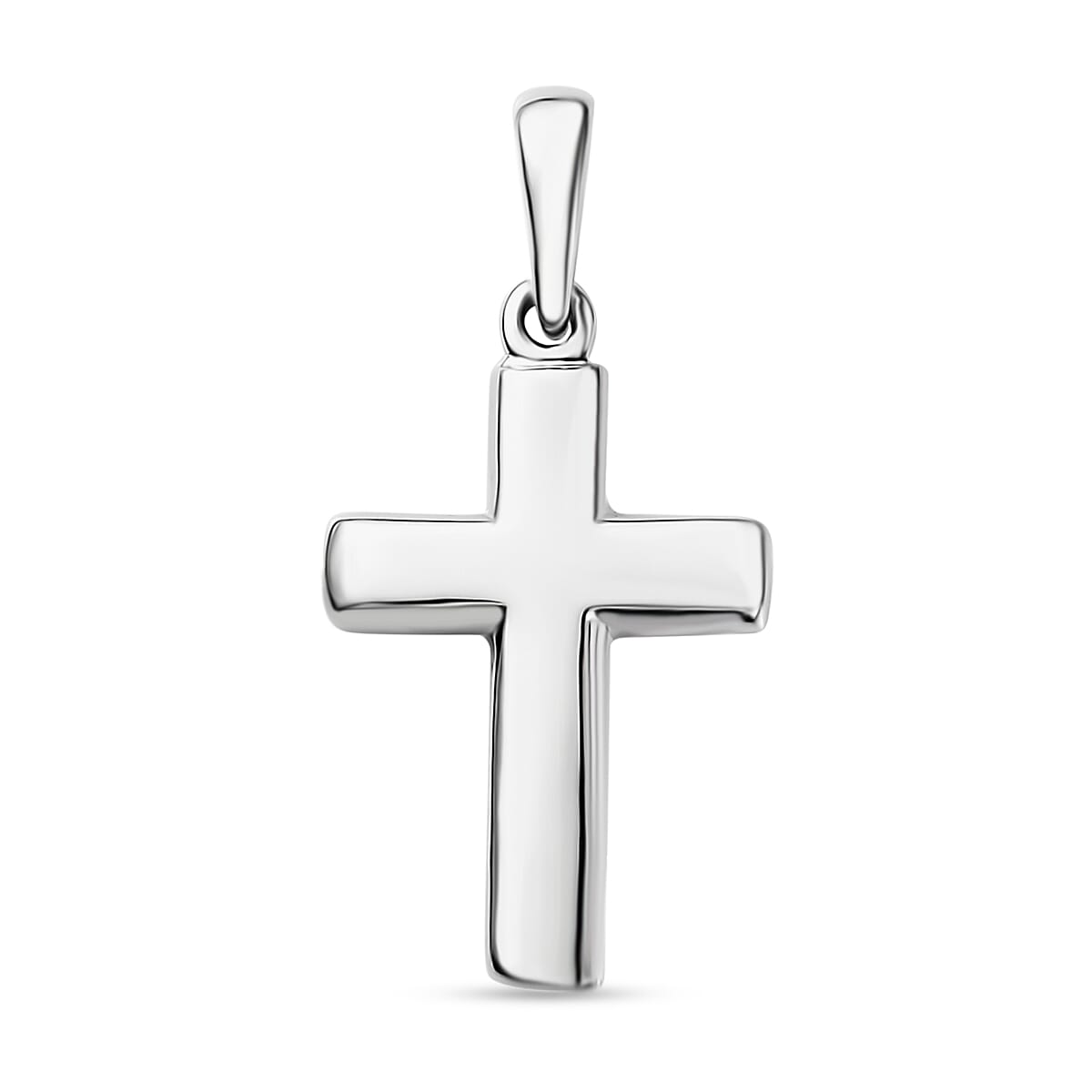 D'Joy Cross Pendant Necklace in Rhodium Over Sterling Silver 1.50 Grams 20 Inches
