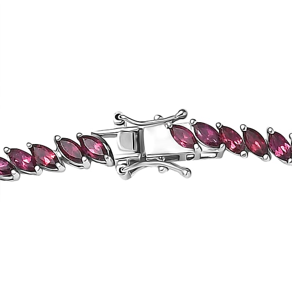 D'Joy D'Joy Orissa Rhodolite Garnet 25.40 Ctw Vine Necklace In Rhodium Over Sterling Silver 18 Inches