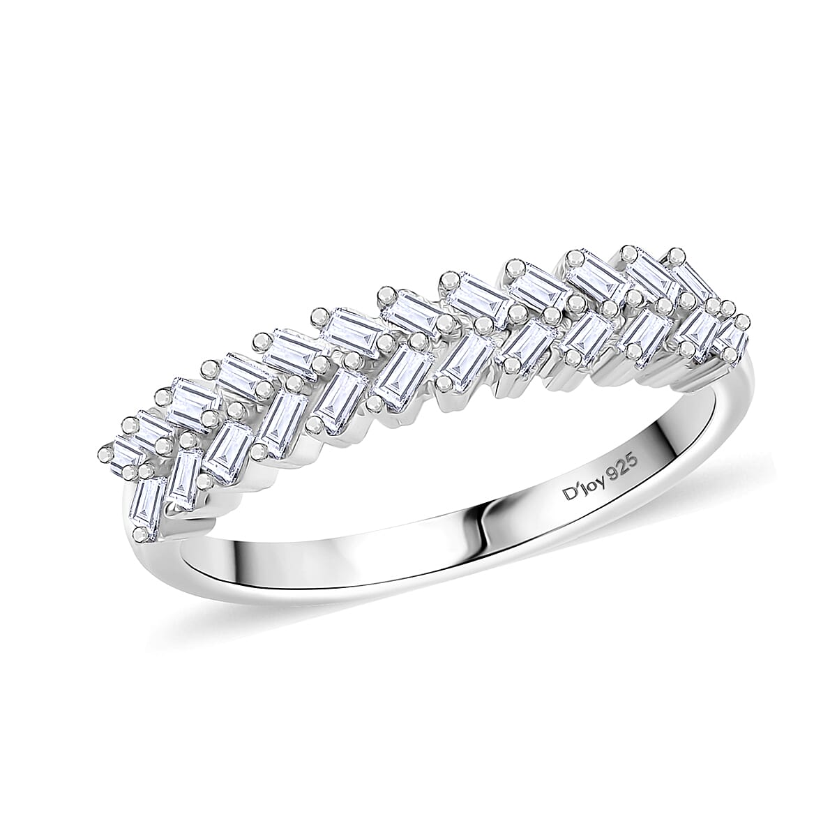 D'Joy Diamond 0.25 ctw Art Deco Ring in Rhodium Over Sterling Silver
