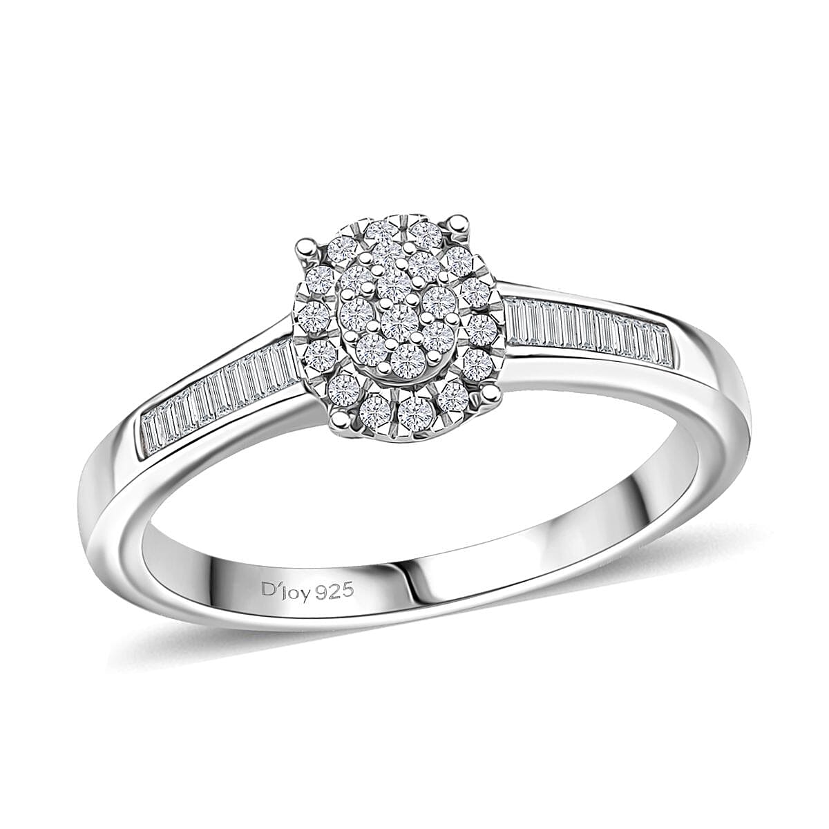 D'Joy Diamond 0.33 ctw Starlit Grace Ring in Rhodium Over Sterling Silver