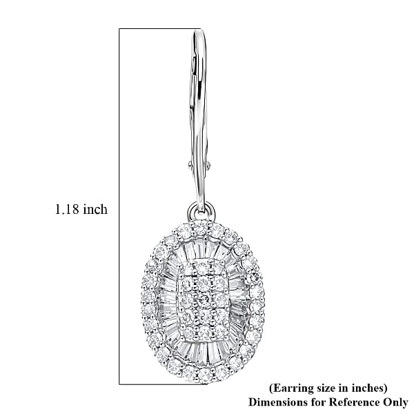 D'Joy Diamond 1.00 Ctw Cocktail Cluster Earrings In Rhodium Over Sterling Silver