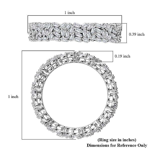 D'Joy Diamond 1.00 Ctw Firecracker Band Ring In Rhodium Over Sterling Silver