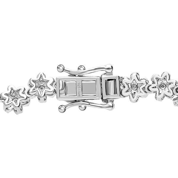 D'Joy Diamond 2.00 Ctw Floral Garden Bracelet In Rhodium Over Sterling Silver (7.25 In)