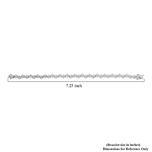 D'Joy Diamond 2.00 Ctw Floral Garden Bracelet In Rhodium Over Sterling Silver (7.25 In)