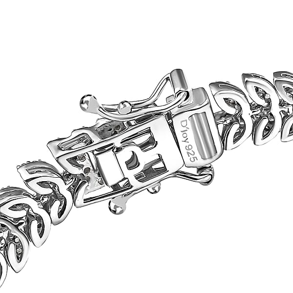 D'Joy Diamond 2.50 Ctw Frozen Leaf Bracelet In Rhodium Over Sterling Silver (6.50 In)