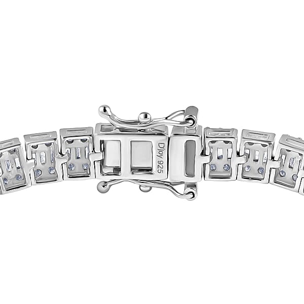 D'Joy Diamond 4.00 Ctw Art Deco Bracelet In Rhodium Over Sterling Silver (7.25 In)