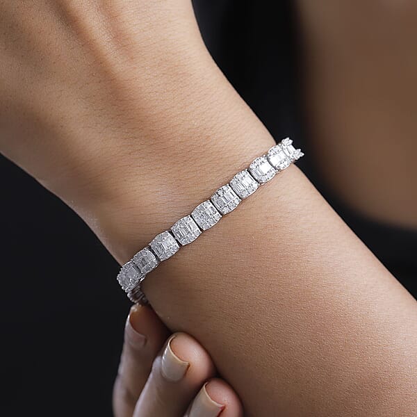 D'Joy Diamond 4.00 Ctw Tennis Bracelet In Rhodium Over Sterling Silver (7.25 In)