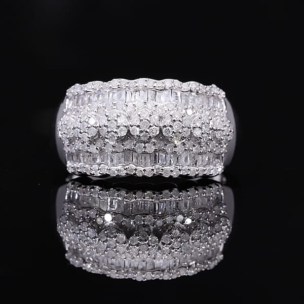 D'Joy Diamond Ring In Platinum Over Sterling Silver 1.00 Ctw