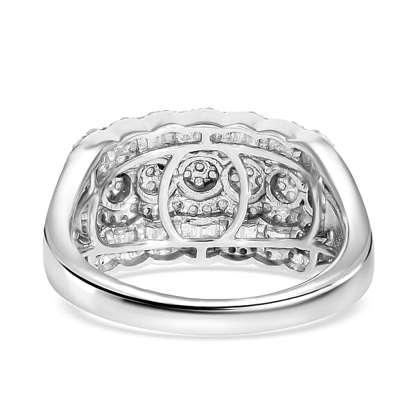 D'Joy Diamond Ring In Platinum Over Sterling Silver 1.00 Ctw