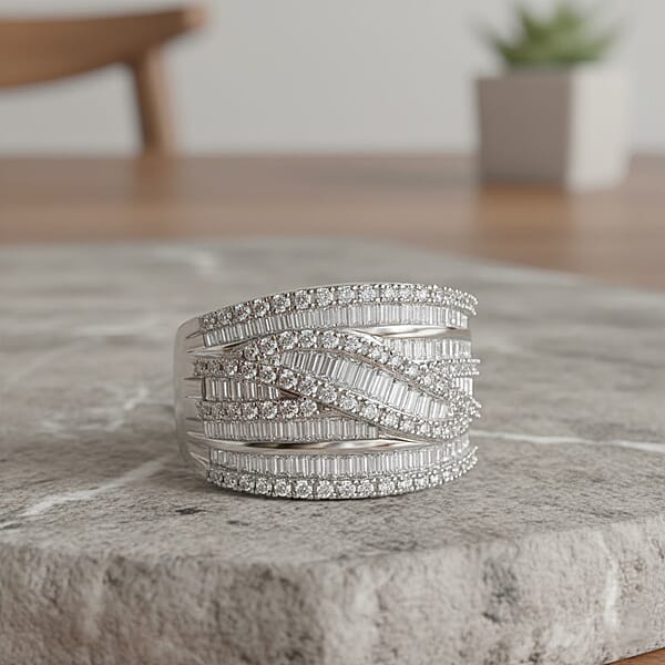 D'Joy Diamond Ring In Rhodium Over Sterling Silver 1.00 Ctw
