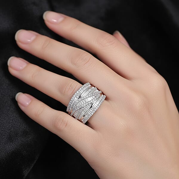 D'Joy Diamond Ring In Rhodium Over Sterling Silver 1.00 Ctw