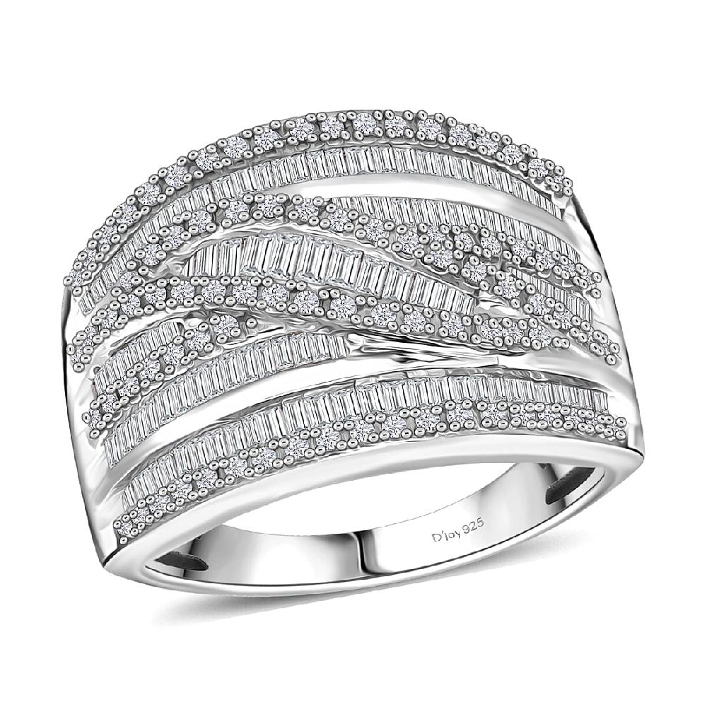 D'Joy Diamond Ring in Rhodium Over Sterling Silver 1.00 ctw