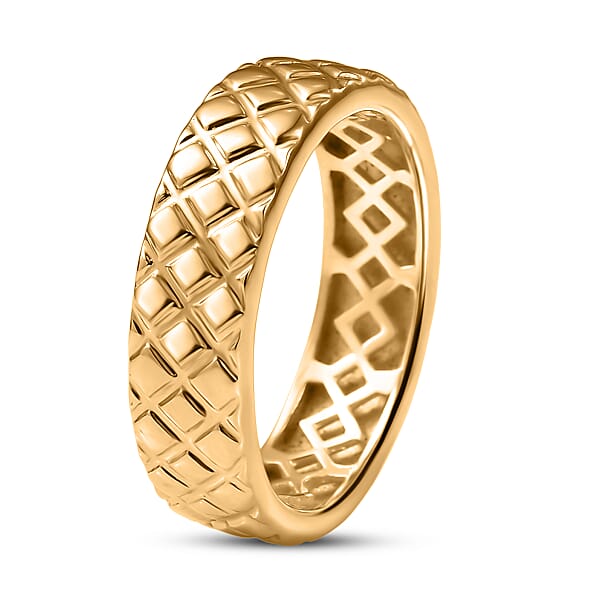 D'Joy Dimas Textured Ring In 18K Vermeil Yellow Gold Over Sterling Silver 3.85 Grams
